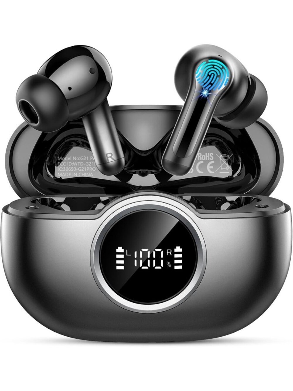 Wireless Black Bass-3.0 3D-Stereo Noise Cancelling 40Hrs Bluetooth 5.4 Earbud